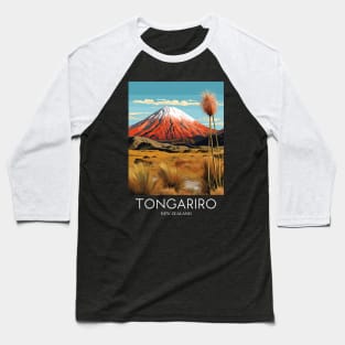 A Pop Art Travel Print of Tongariro National Park - New Zealand Baseball T-Shirt